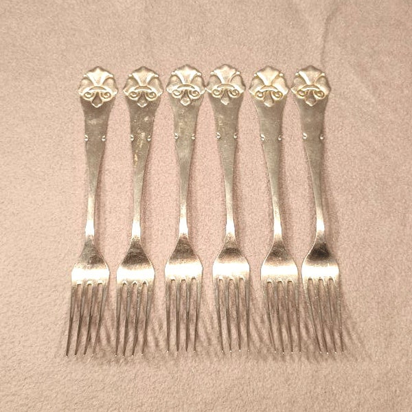 Danish Silver Forks 830S with master's mark 1905 - 1930 six pieces.