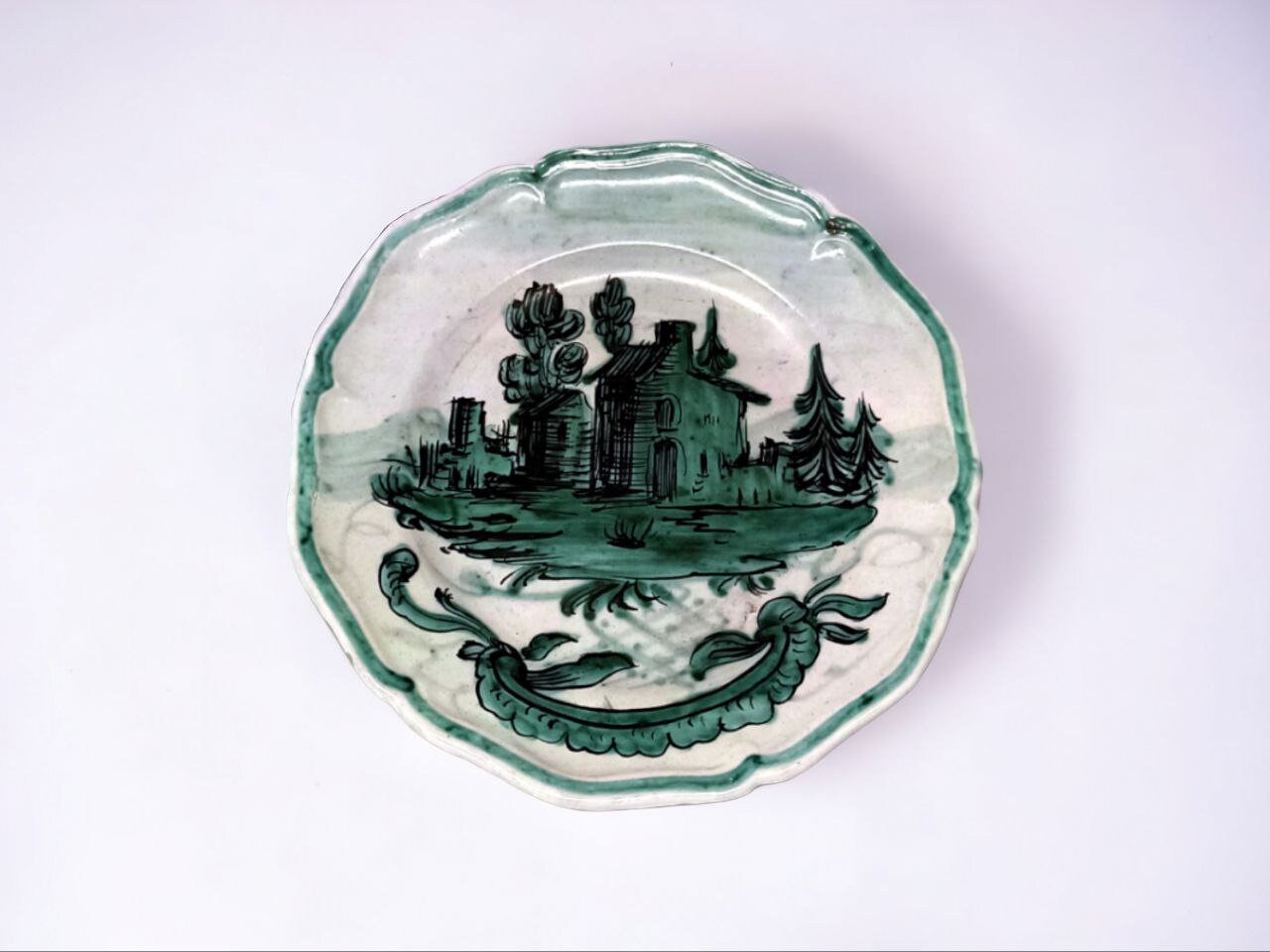 イタリア 手描き 皿 イタリア シチリア島 手描きタコ柄のイタリア陶器 楕円プレート