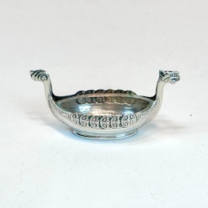 Norwegian Sterling Silver Viking Boat Salt