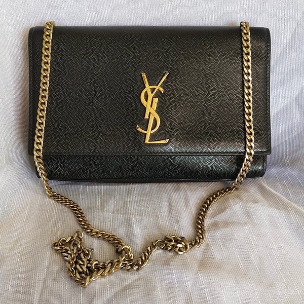 Pochette vintage YSL Saint Laurent, portafoglio con catena, borsa estiva