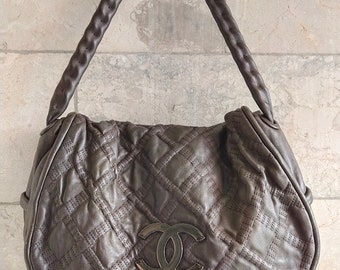 Vintage Chanel lederen schoudertas