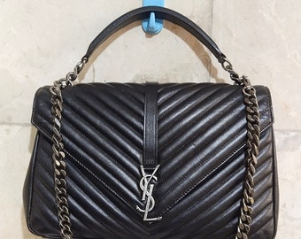 Vintage Saint Laurent College Shoulder Handbag