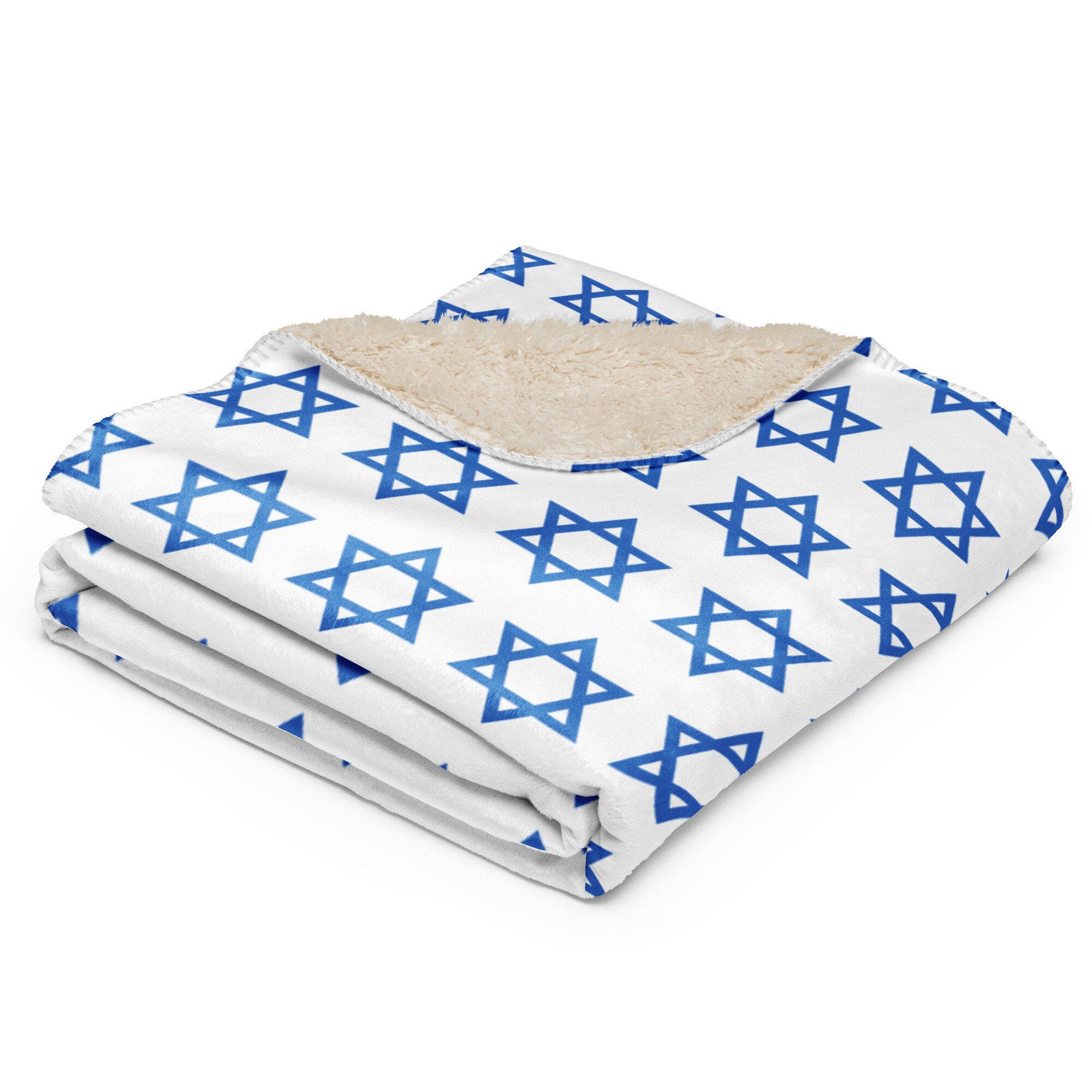 Star of David Sherpa Blanket | Israel Throw Blanket | Jewish Blanket