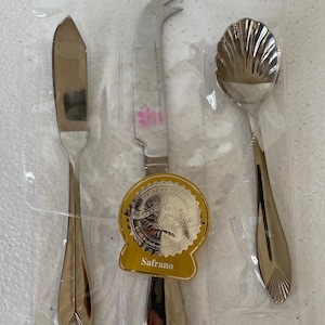Heritage Mint Safrano Glossy Stainless Serving Set Flatware 3 Pc Specialty