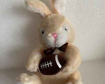 Vintage Dan Dee Collector's Choice Bunny with Football Plush Toy Stuffed Animal