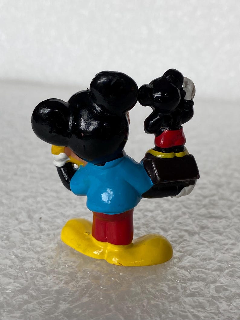 Vintage Walt Disney Productions Mickey Mouse on Mickey Phone PVC 2" Mini Figure image 5