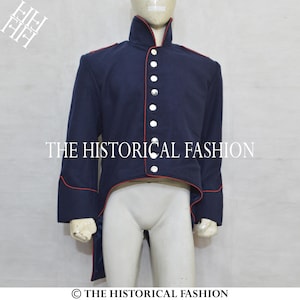 Men&#39;s 18th Century Navy Blue Wool Regency Tailcoat - British Officer Style