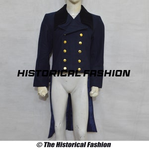 Navy Blue Wool Regency Tailcoat: Mr. Darcy, Jane Austen Fashion