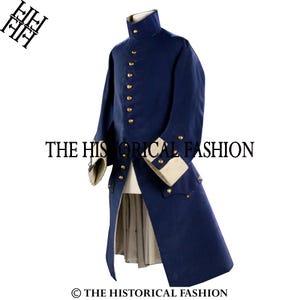 Navy Blue Wool Frock Coat: British Naval Midshipman Jacket