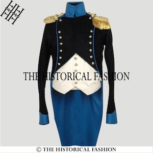 Men&#39;s Navy Blue Wool Napoleonic Tailcoat - Imperial Guard Style