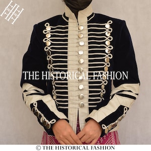 Black Velvet Hussar Jacket: 19th Century Military Style