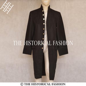 Men&#39;s Black Wool 18th Century Victorian Frock Coat