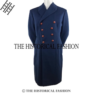French Coat, French Military Coat, 1960&#39;s French Officer Uniform, French Guard Coat, French Marine Jacket, Men Navy Blue Wool Frock Coat