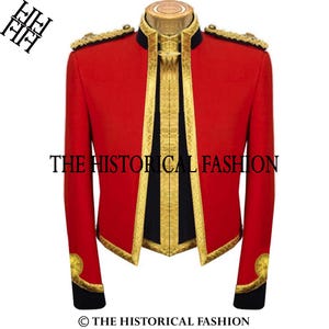 Red Wool British Army Jacket: Royal Regiment Cavalry Uniform
