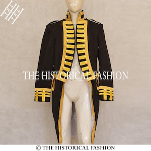 Admiral Tailcoat, Royal Naval Officer Jacket, Royal Navy Nelson Uniform, Vice Admiral Jacket, British Admiral Jacket Black Wool Jacket