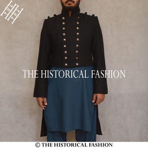 British Regiment Jacket, British Army Jacket, 1872 Regiment Jacket, Royal British Regt. Jacket, Black Wool British Tailcoat