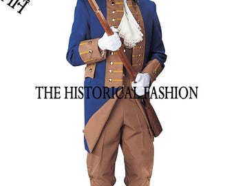 男性用英国レッドコート将校制服、アメリカ独立戦争コスチューム、軍事