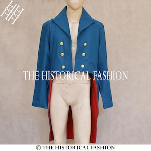 Men&#39;s Blue Wool Regency Tailcoat - 18th Century Fashion