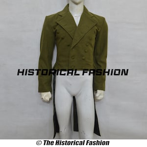 Men&#39;s Green Wool Regency Tailcoat - Historical Fashion