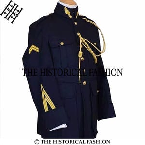 US Military Wool Jacket: Navy Blue Cavalry Style Tunic