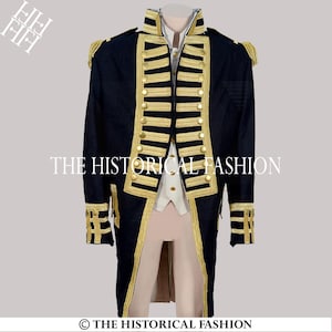 Vice-Admiral Jacket, British Navy Jacket, Royal Admiral Officer Coat, Napoleonic War Jacket, Navy Nelson Uniform, British Black Wool Jacket