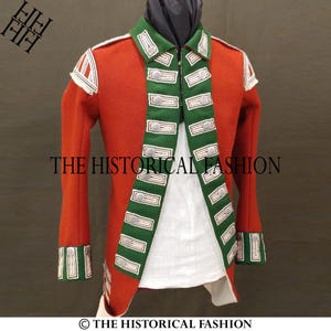 24th Foot Regiment Officer Jacket, 18th Century Military Uniform, Foot Regiment Jacket, Regimental Uniform Red Wool Jacket