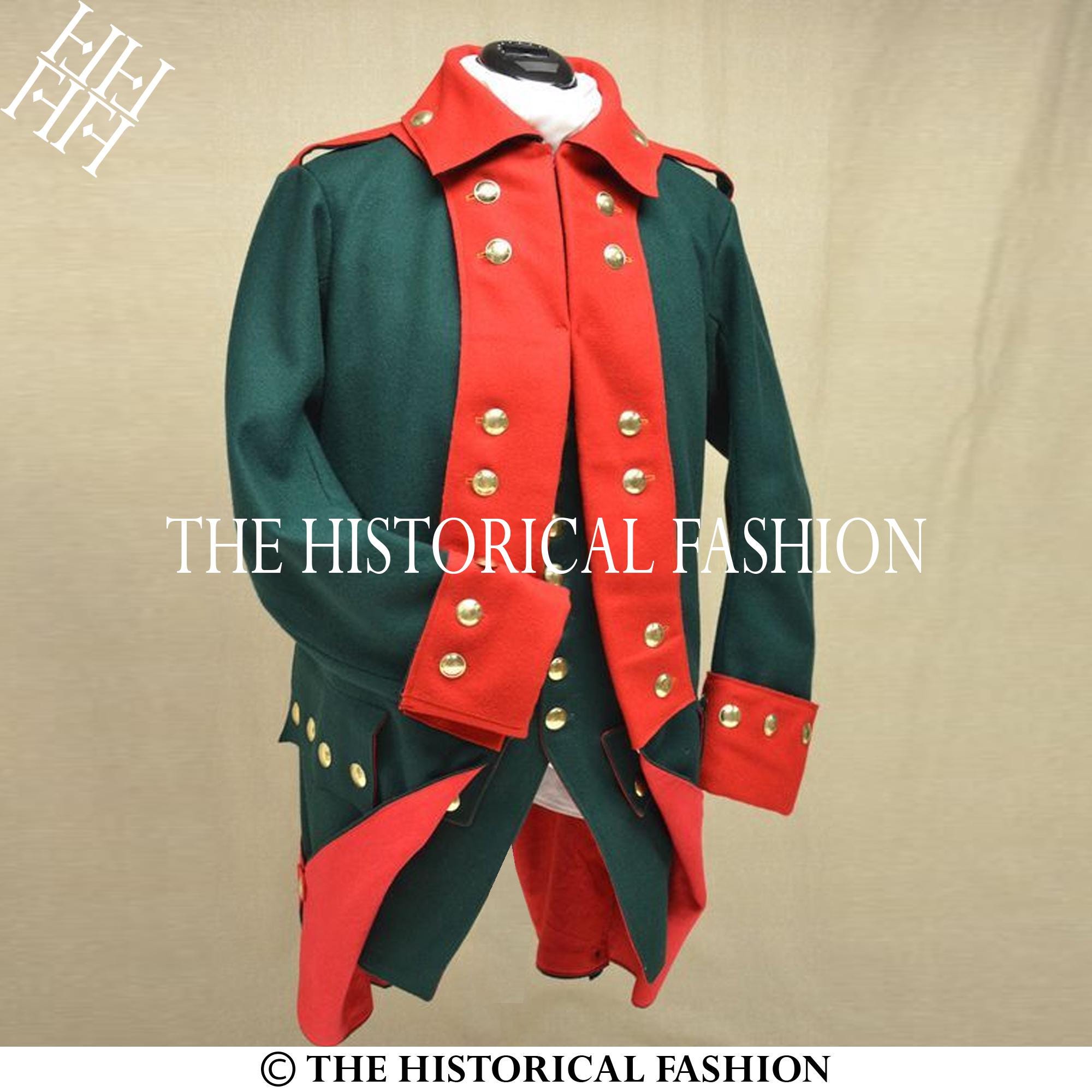Hessian Jaeger Wool Uniform: 1776 Revolutionary War Jacket