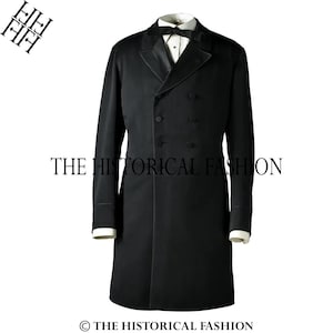 Men&#39;s Black Cotton Military Frock Coat - Victorian British Army Style