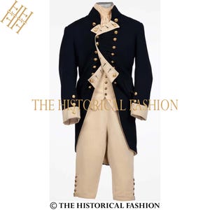 Captain Uniform, Royal Navy Uniform, Dark Navy Blue Wool British Uniform, Military officer Uniform, British Navy Uniform