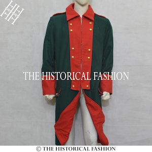 Cappotto da guerra rivoluzionario in lana verde: giacca del reggimento reale