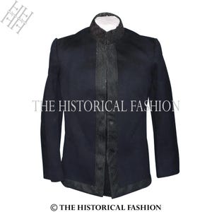Black Wool Cavalry Officer Sack Coat - 1895 Uniform Jacket