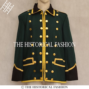 Green Wool Dragoon Jacket: British Legion Officer Style