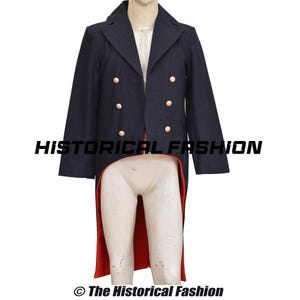 Regency Wool Tailcoat: 18th Century Military Style