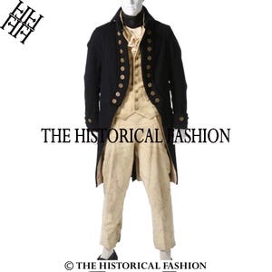 Black Wool British Royal Naval Jacket: Revolutionary War Uniform