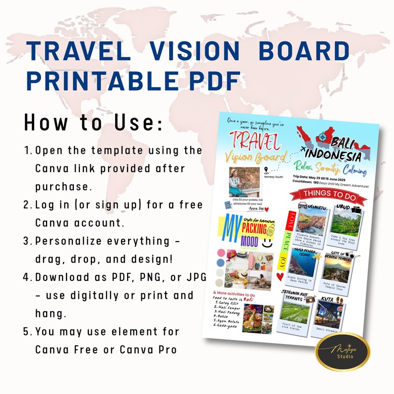 Vision Board Directions.pdf Editable Travel Vision Board Template: Digital Vacation Planner (PDF ...