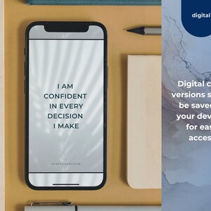 Cartões de afirmação - autoconfiança, 75 manifestações, baralho 75 cartas, positividade, afirmação diária, desenvolvimento pessoal, digital e imprimível