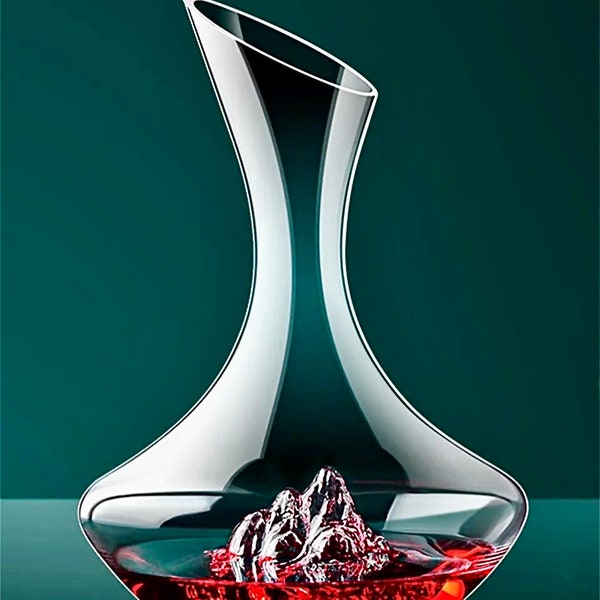 Mountain Wine Decanter, Glass Decanter with Slanted Spout, Cocktail Decanter, Bar Decanter with Aerator, 1500ml, 2000ml