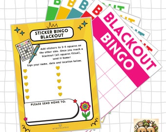 Sticker BINGO Blackout Traveling Postcard Variety (5-Pack)!