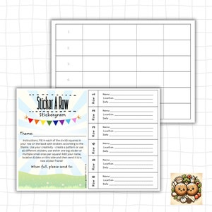 Sticker A Row Postkarte