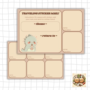 Boba Dino Traveling Sticker Postcard TPC (3-Pack)