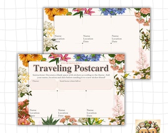 Floral Traveling Postcard