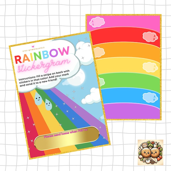 Rainbow Stickergram Traveling Postcard (3-Pack!)