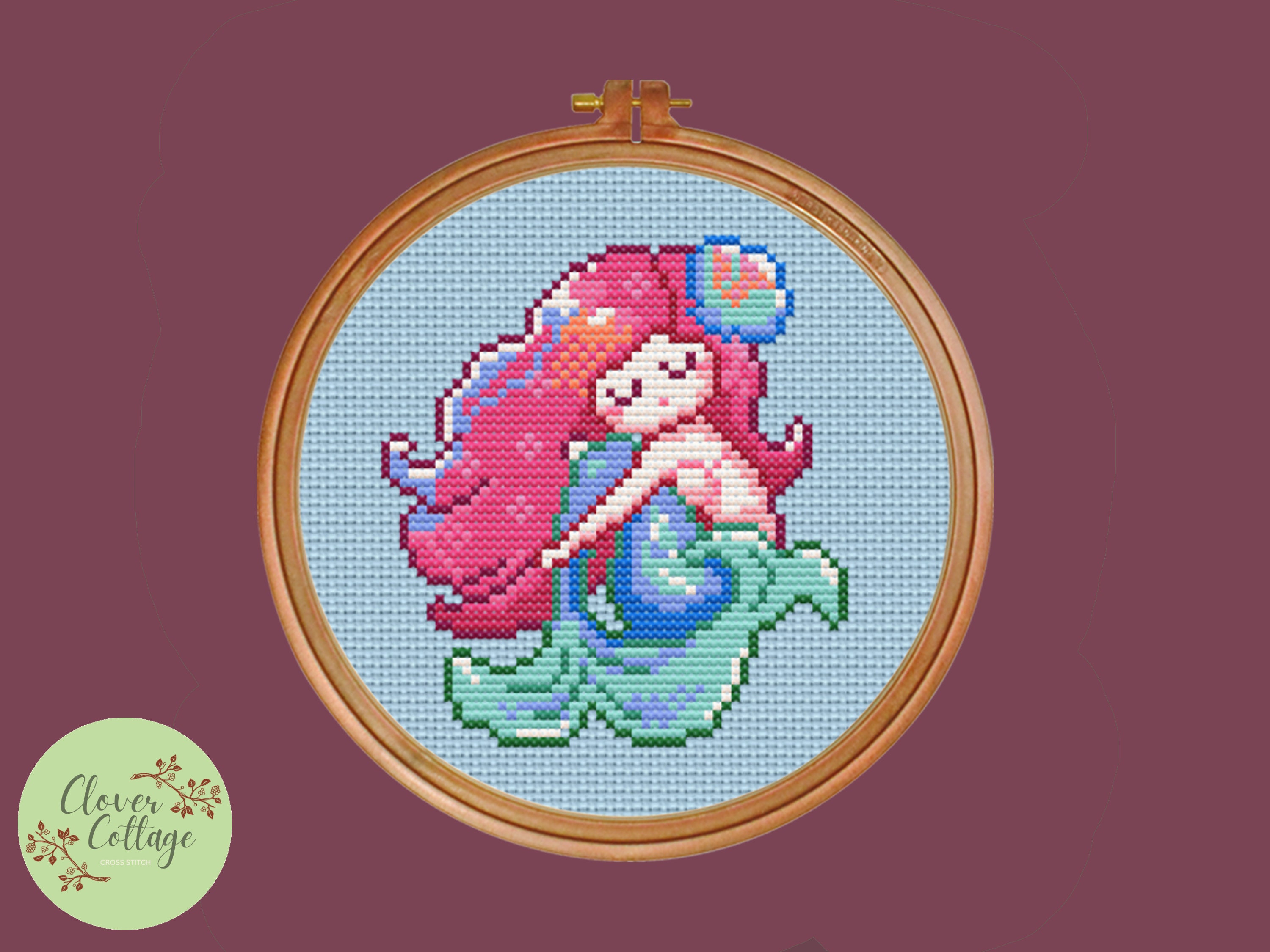 Mermaid Mini Cross Stitch Pattern Digital Download PDF Cute, Bright ...