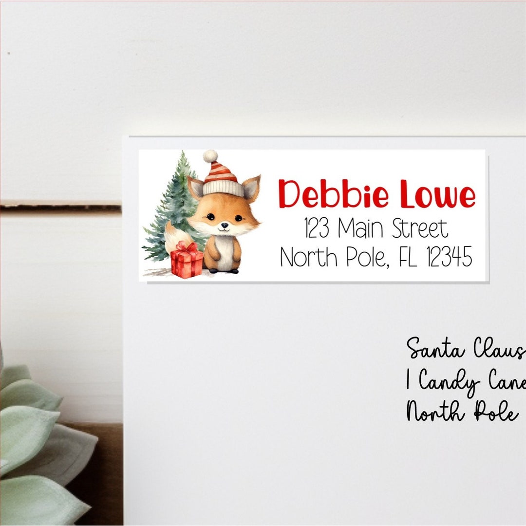 Printable Christmas Address Label Template Christmas Card Address Stickers Holiday Card Return