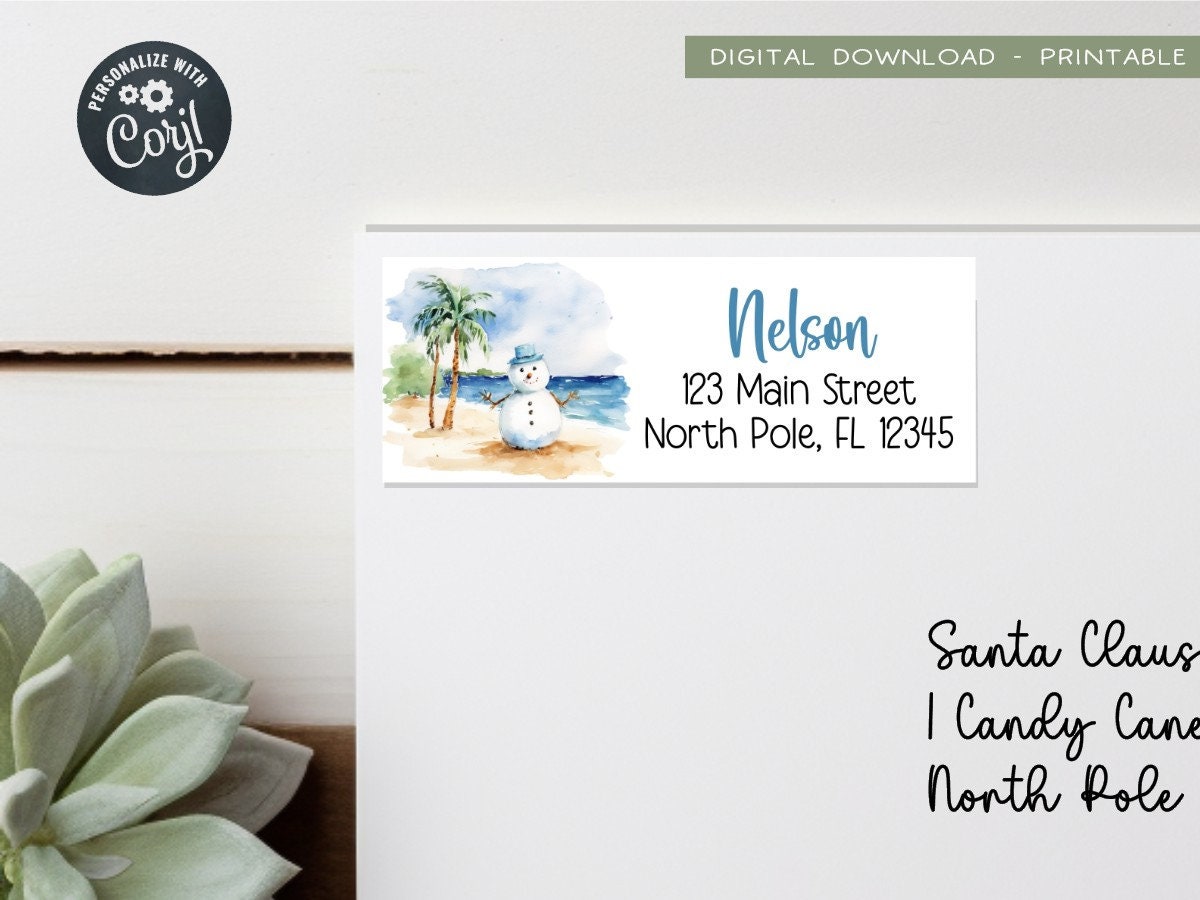 Printable Christmas Address Label Template Christmas Card Address ...
