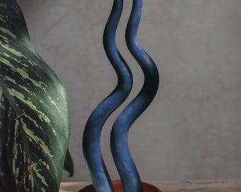 Artisanal Handmade Wavy Beeswax Candle Set