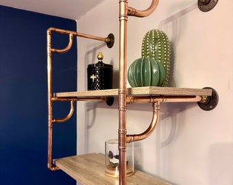 Handmade Industrial Copper Pipe Shelves