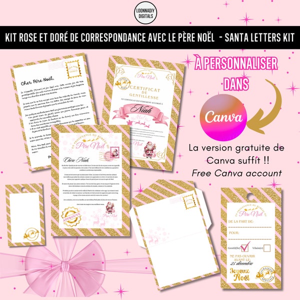 Kit Magique de Correspondance avec le Père Noël - Pink Christmas - Santa letters