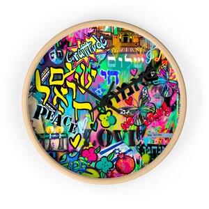 Vibrant Artistic Wall Clock, Colorful Home Decor, Unique Gift for Art Lovers, Stylish Wall Accessory, Perfect for Any Occasion