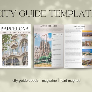 Travel eBook Template Itinerary City Guide Customizable Canva eBook Template Travel Blogger Content Creator Travel Agent Lead Magnet eBook